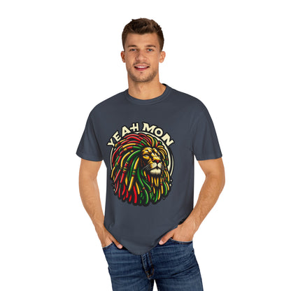 Rastafarian T Shirt  Reggae T Shirt Yeah Mon Reggae Shirt Yeah Mon Jamaica Shirt Reggae Clothing Jamaica Slang Rasta Lion Shirt