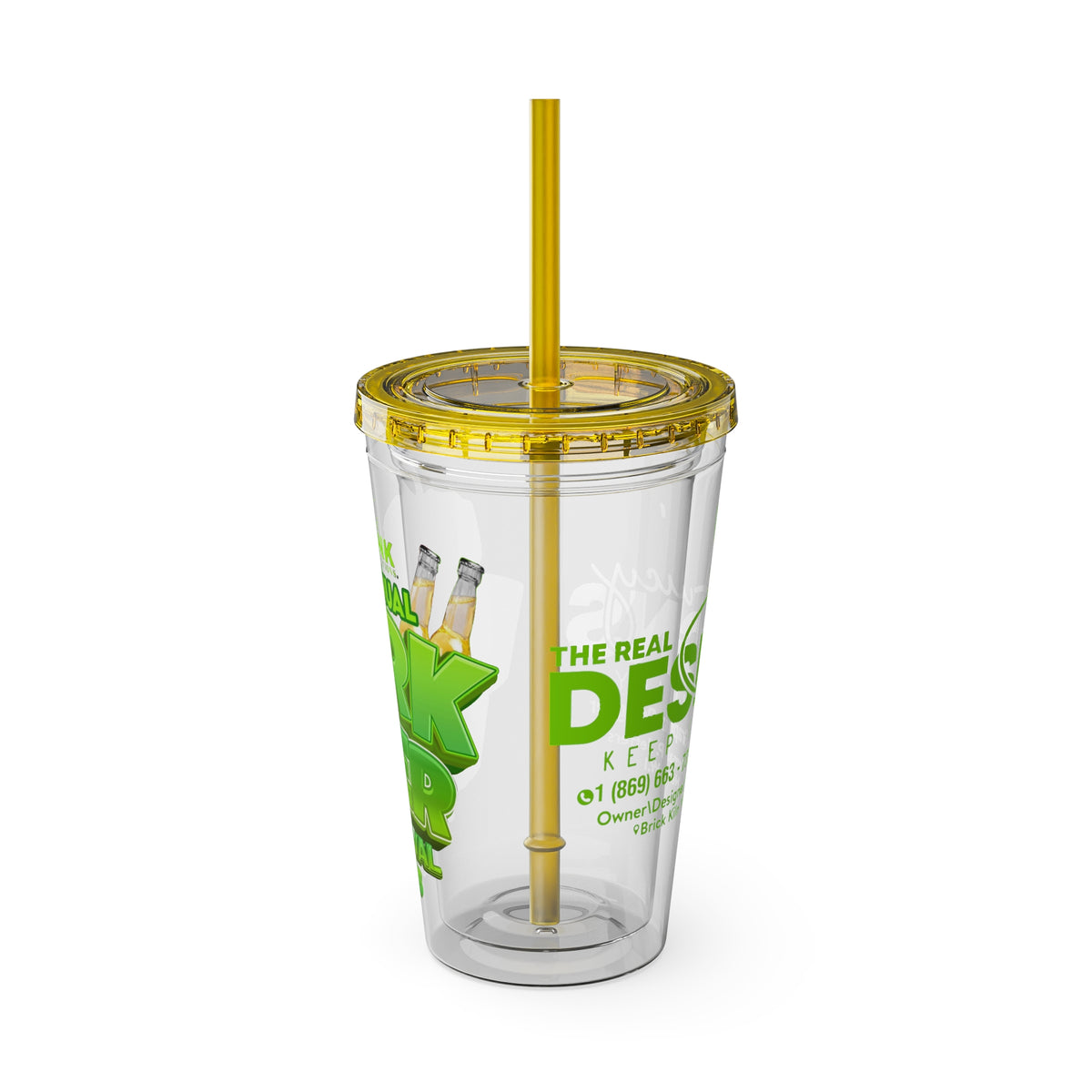 Custom Juicy Desing 16oz Tumbler with Straw