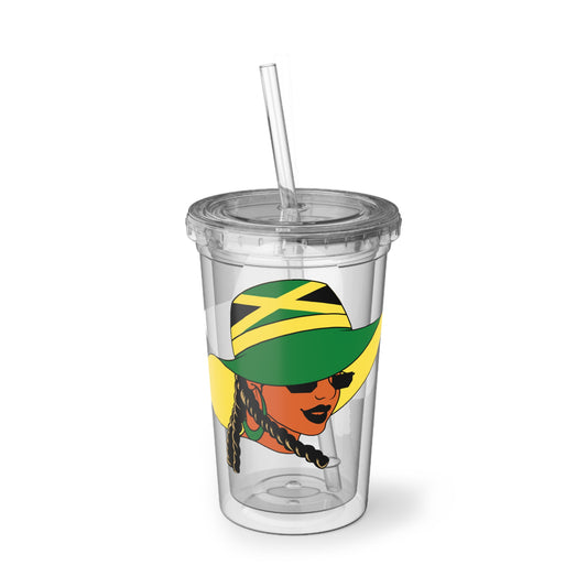 Jamaica Cup With Lid and Straw Jamaican Gift For Women Jamaica Flag Merchandise Jamaica Themed Products