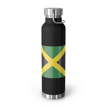 Personalized Jamaica Flag Insulated Copper Bottle - 22oz Souvenir Gift with Coat of Arms