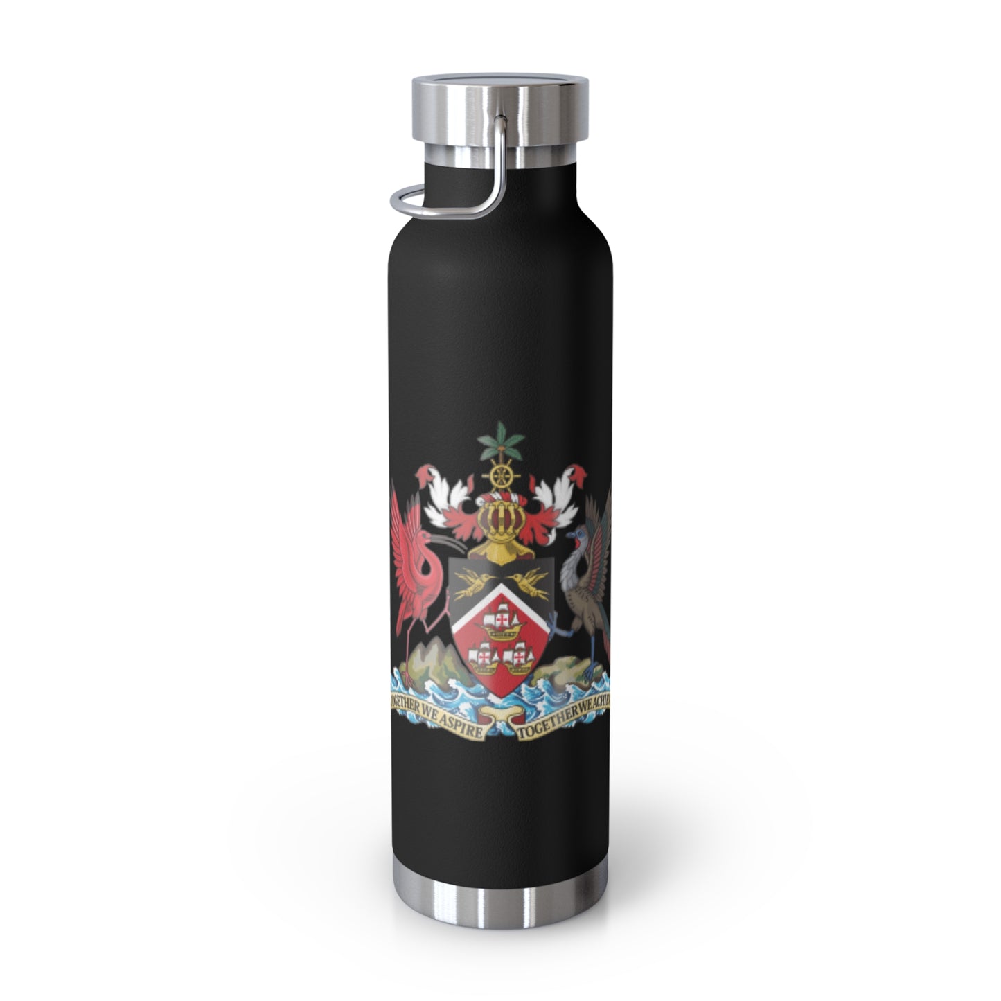 Personalized Trinidad and Tobago Flag Water Bottle Trinidad Flag Products Gift for Trinidadian  Product With Trinidad and Tobago Coat of Arm