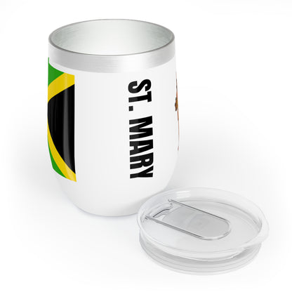 Personalized St Mary Jamaica Flag Wine Tumbler Gift for Jamaican Patriotic Jamaican Gift Jamaica Souvenir Jamaica Heritage Jamaica Roots