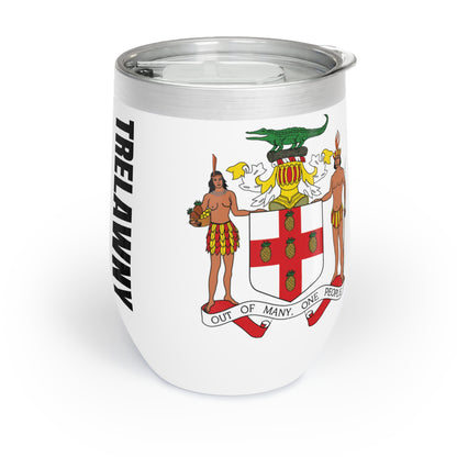 Personalized Trelawny Jamaica Flag Wine Tumbler Gift for Jamaican Patriotic Jamaican Gift Jamaica Souvenir Jamaica Heritage Jamaica Roots