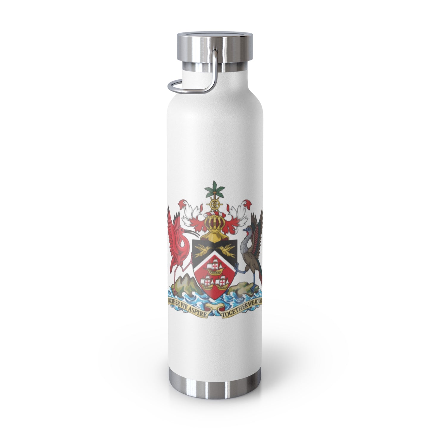 Personalized Trinidad and Tobago Flag Water Bottle Trinidad Flag Products Gift for Trinidadian  Product With Trinidad and Tobago Coat of Arm