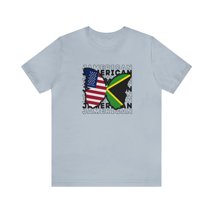 Jamaica Color T Shirt For Women Jamaica and American Flag Jamerican