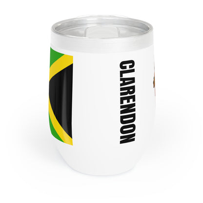 Personalized Clarendon Jamaica Flag Wine Tumbler Gift for Jamaican Patriotic Jamaican Gift Jamaica Souvenir Jamaica Heritage Jamaica Roots