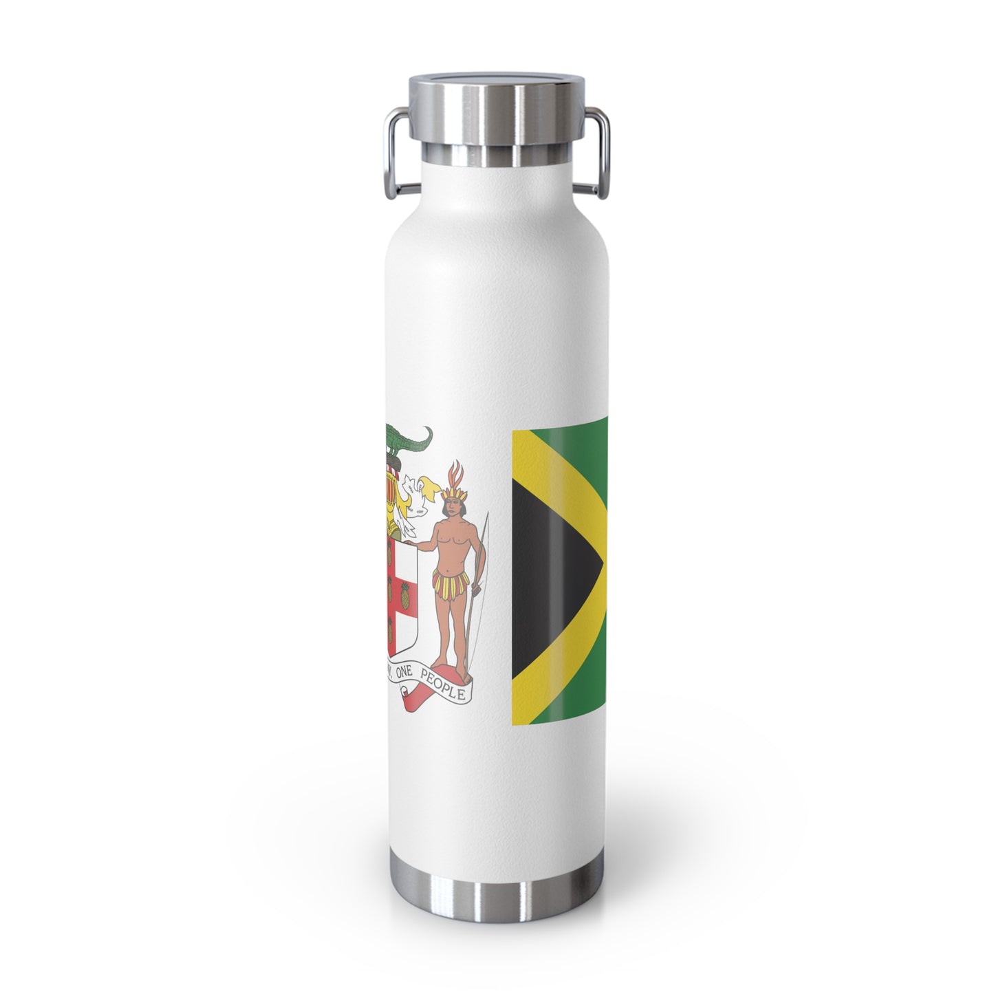 Personalized St. Catherine Copper Insulated Jamaica Flag Bottle - 22oz Souvenir & Gift