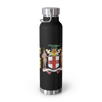 Personalized St Ann Copper Insulated Bottle with Jamaica Flag - 22oz Jamaica Souvenir Gift