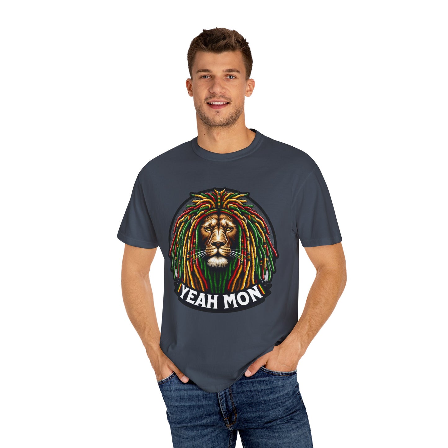 Rasta Lion Shirt Reggae Tee Yeah Mon Reggae Shirt Yeah Mon Jamaica Shirt Reggae Clothing Jamaica Slang Rasta Lion Shirt Rasta Reggae Shirt