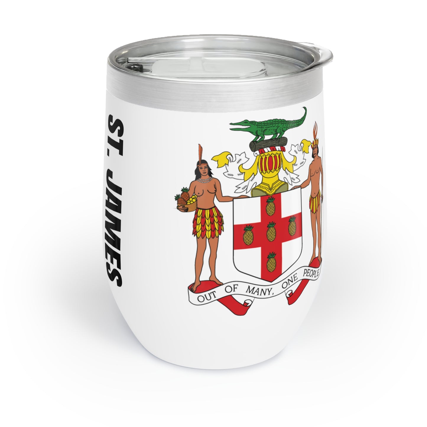 Personalized St James Jamaica Flag Wine Tumbler Gift for Jamaican Patriotic Jamaican Gift Jamaica Souvenir Jamaica Heritage Jamaica Root