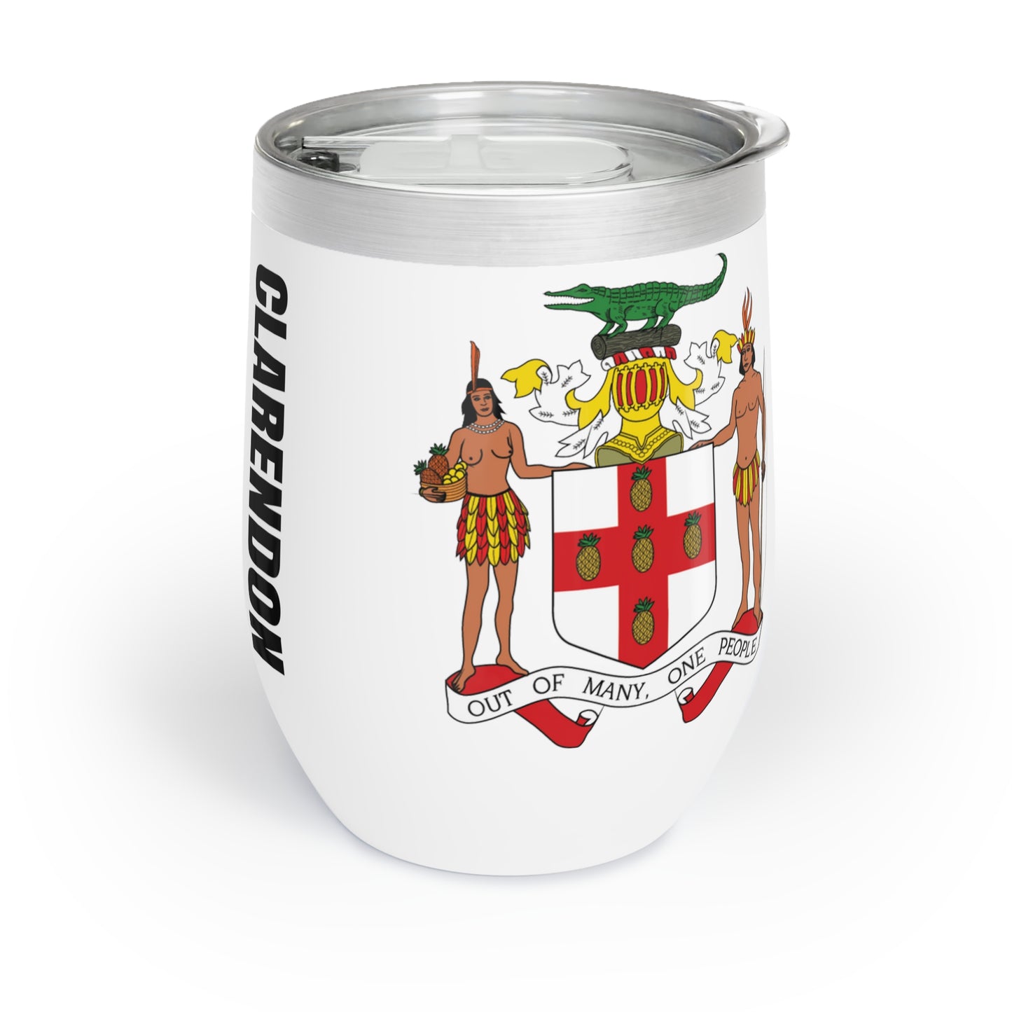 Personalized Clarendon Jamaica Flag Wine Tumbler Gift for Jamaican Patriotic Jamaican Gift Jamaica Souvenir Jamaica Heritage Jamaica Roots