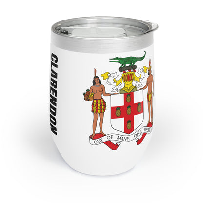 Personalized Clarendon Jamaica Flag Wine Tumbler Gift for Jamaican Patriotic Jamaican Gift Jamaica Souvenir Jamaica Heritage Jamaica Roots