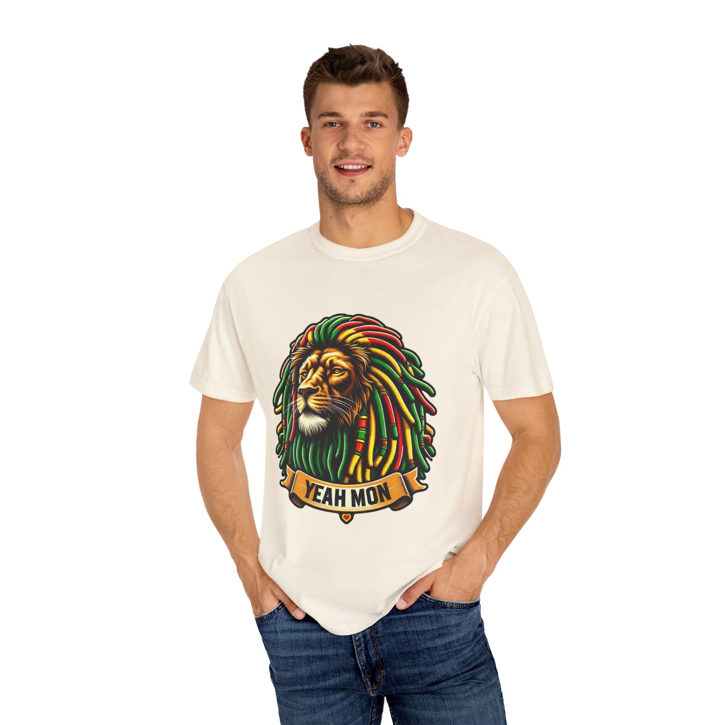 Rasta Lion Shirt Reggae Tee Yeah Mon Reggae Shirt Yeah Mon Jamaica Shirt Reggae Clothing Jamaica Slang Rasta Lion Shirt Rasta Reggae Shirt