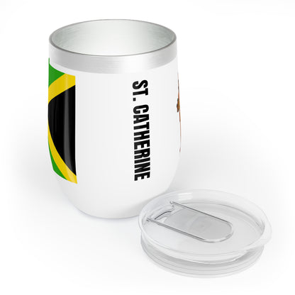 Personalized St Catherine Jamaica Flag Wine Tumbler Gift for Jamaican Patriotic Jamaican Gift Jamaica Souvenir Jamaica Heritage Jamaica Root