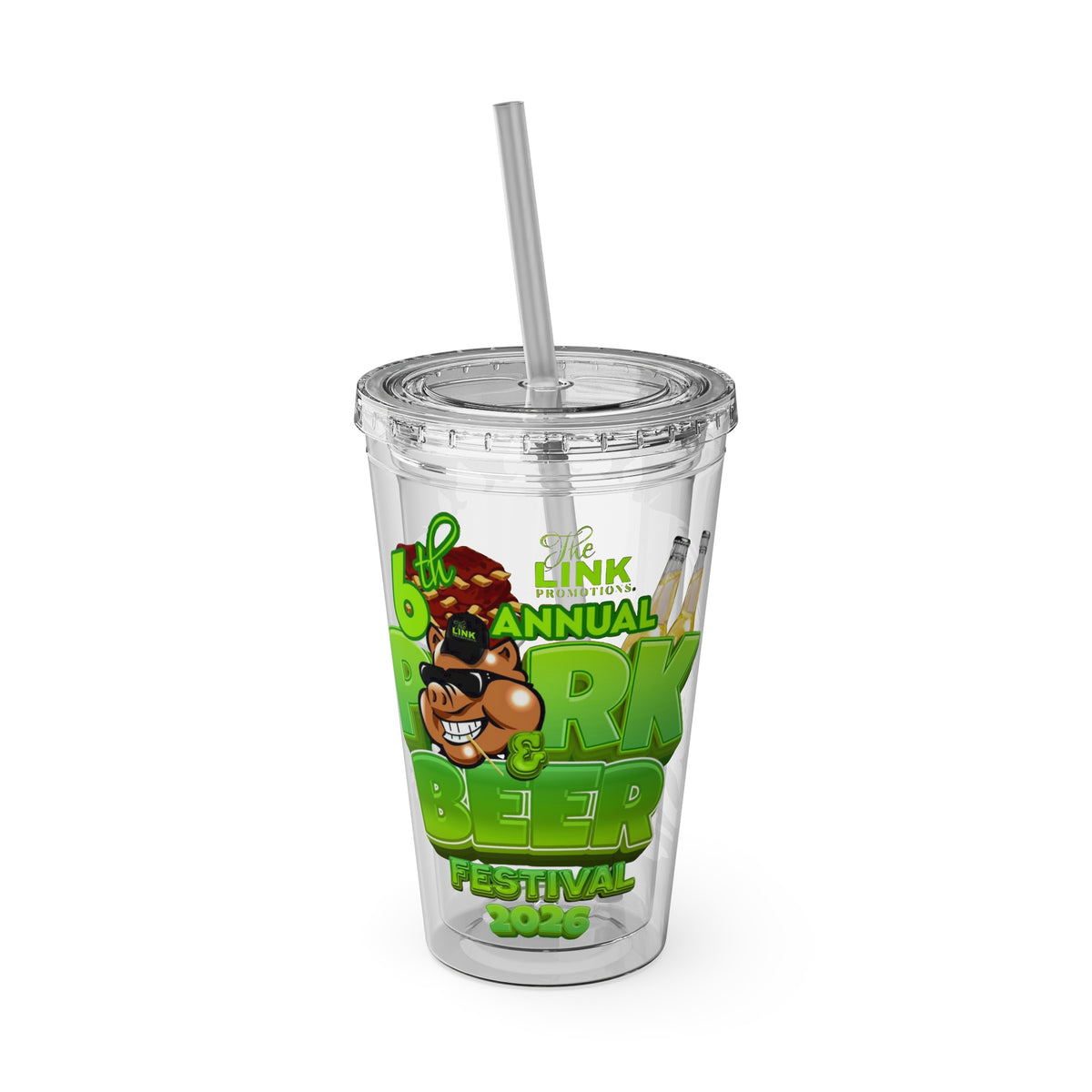 Sexy Lise Custom Pork & Beer Festival 16oz Tumbler with Straw