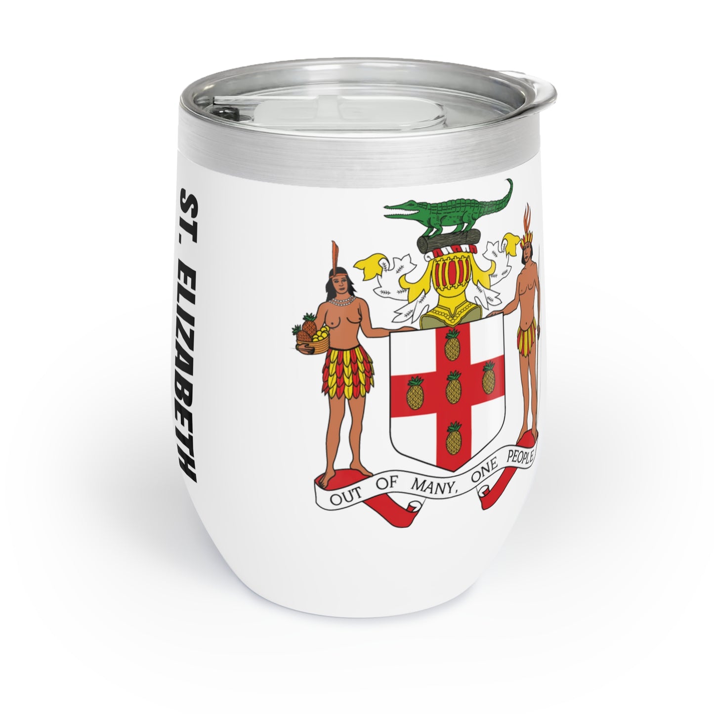 Personalized St Elizabeth Jamaica Flag Wine Tumbler Gift for Jamaican Patriotic Jamaican Gift Jamaica Souvenir Jamaica Heritage Jamaica Root