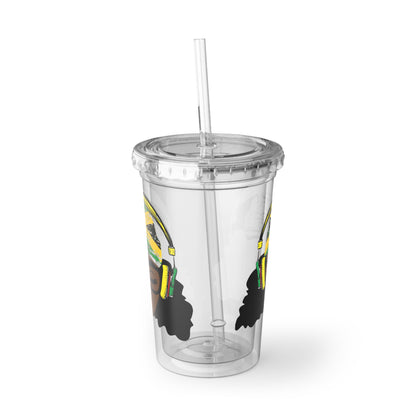 Jamaica Cup With Lid and Straw Jamaican Gift For Women Jamaica Flag Merchandise Jamaica Themed Products