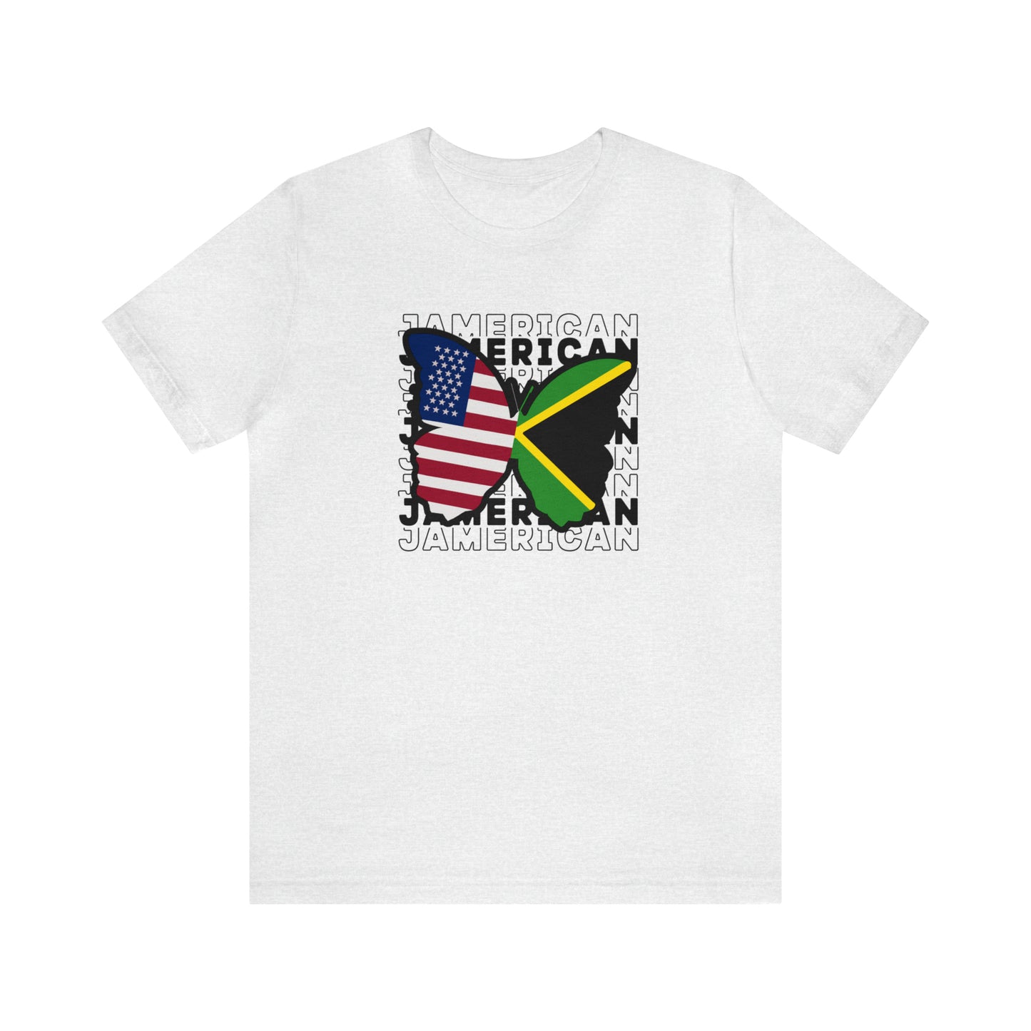 Jamaica Color T Shirt For Women Jamaica and American Flag Jamerican