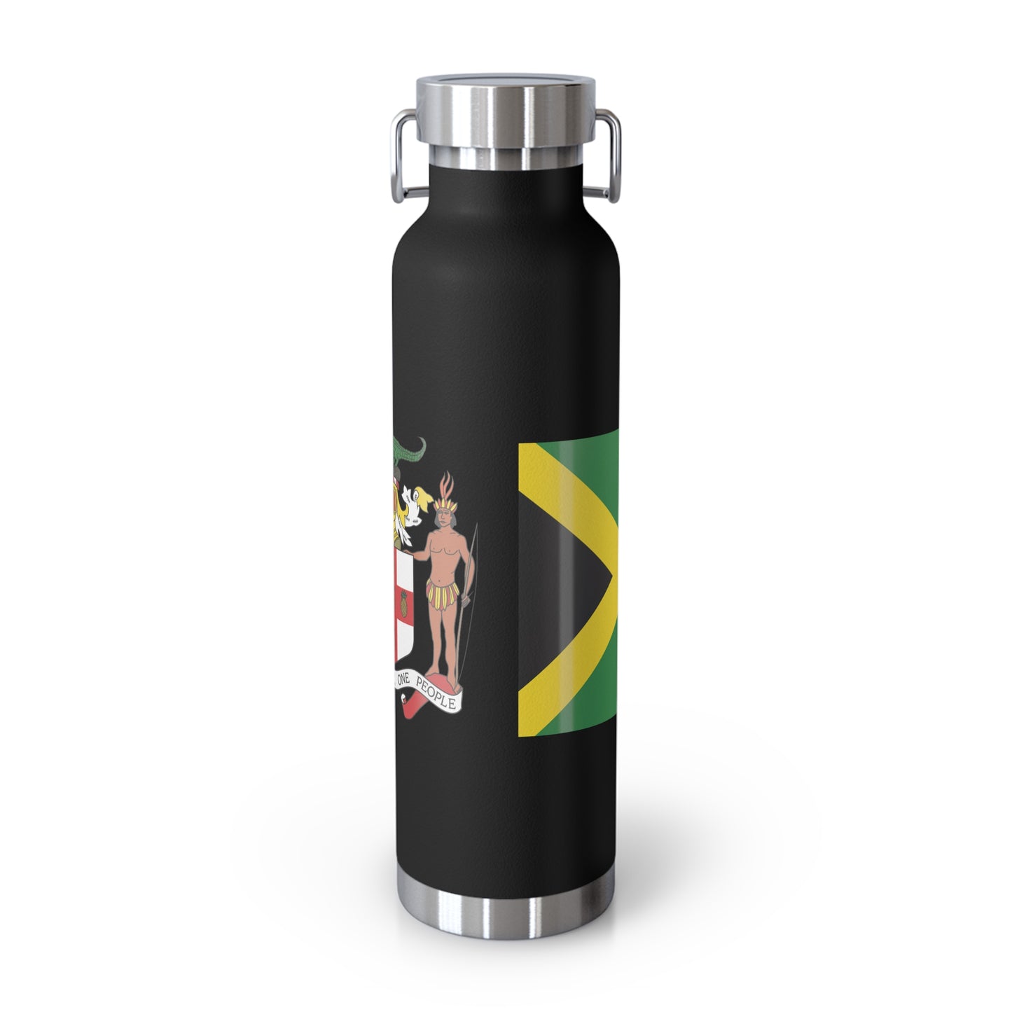 Personalized Jamaica Pride Copper Insulated Water Bottle, 22oz Jamaica Flag Gift