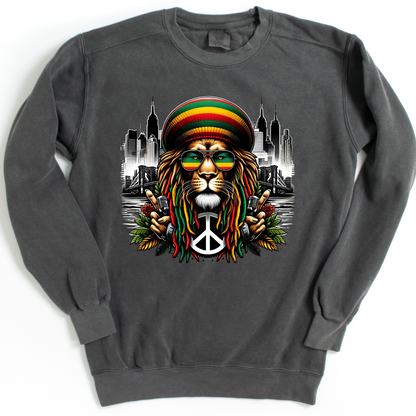 Rasta Lion Sweatshirt Reggae Dreads Jamaica Sweatshirt