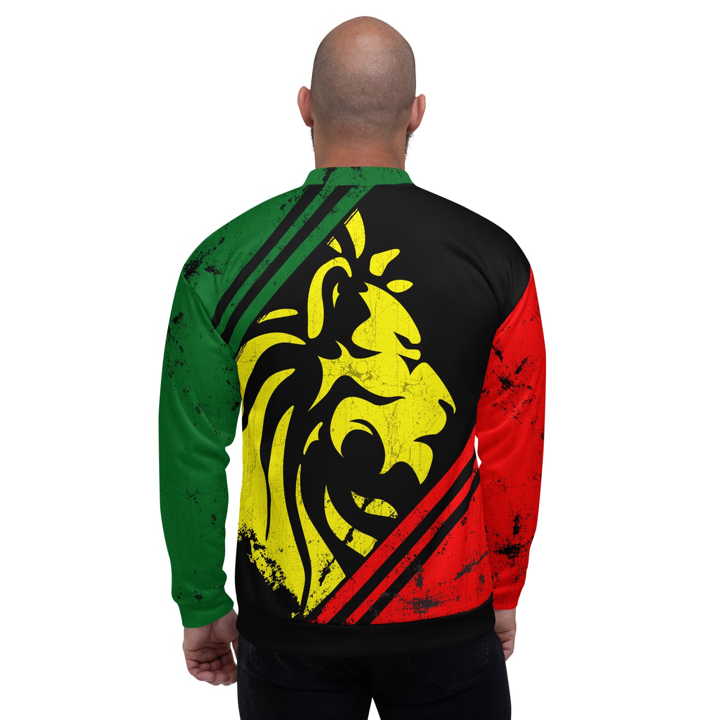 Red Green Yellow Rastafarian Color Jacket Lion Of Judah