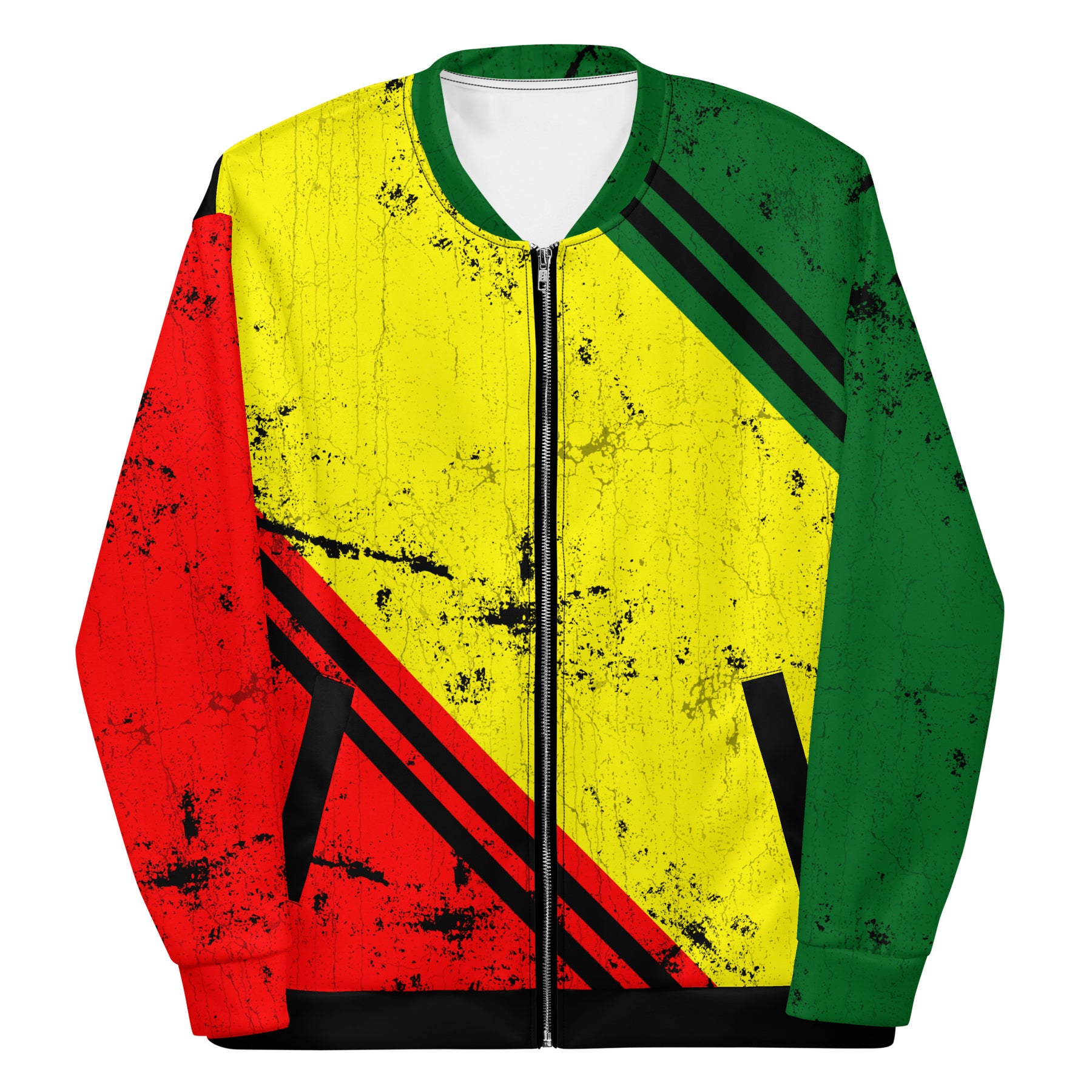 Red Green Yellow Rastafarian Color Jacket Rasta Clothing, Rasta Apparel ...