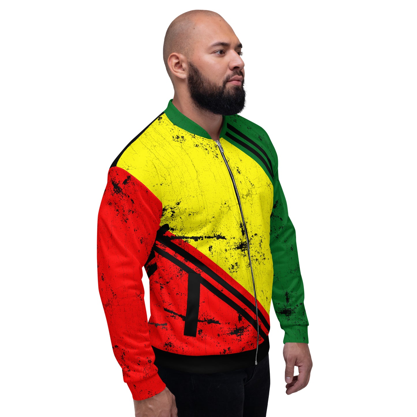 Red Green Yellow Rastafarian Color Jacket Lion Of Judah