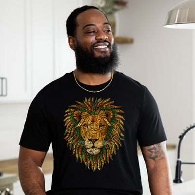 Rasta T Shirt, Lion of Juda head rasta t shirt
